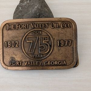 Vintage Fort Valley Oil Company Brass Belt Buckle